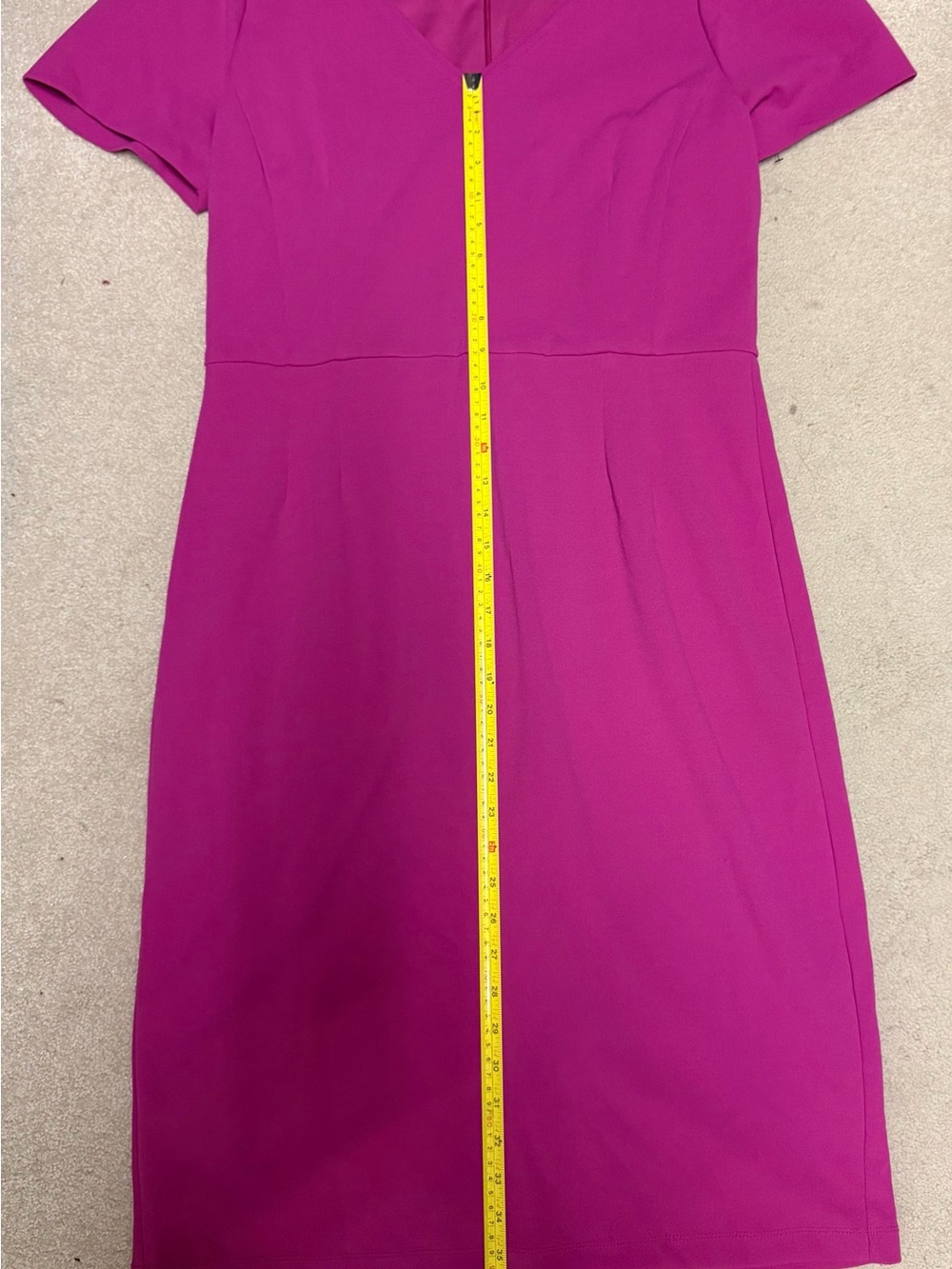 Elegant Pink V-Neck Dress - Picture 6 of 6